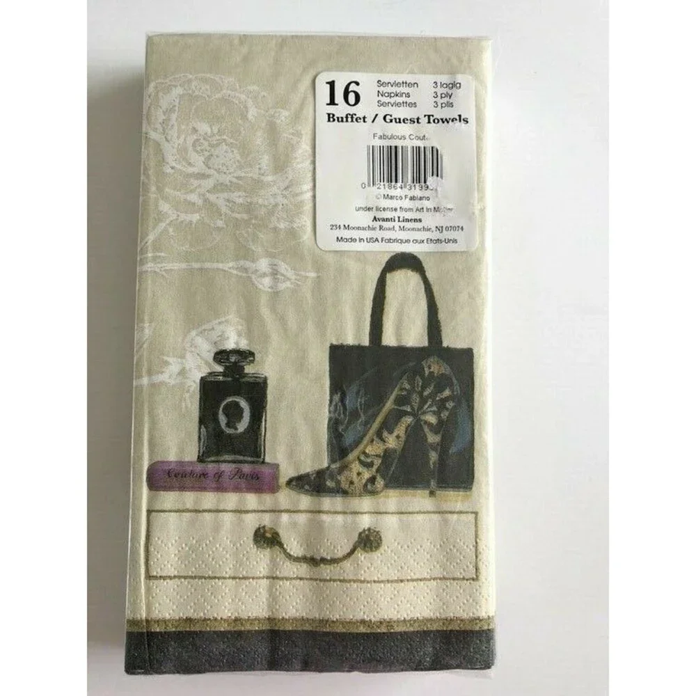 Avanti Fabulous Couture Paper Napkins Guest Towels Buffet 16 ct 2 pks Decoupage